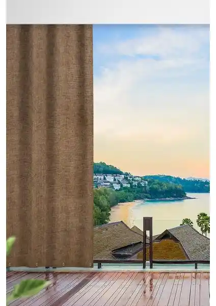 Altın Pamuk Balkon Perdesi: Estetik ve Dayanıklı Dış Mekan Dekorasyonu Çözümü