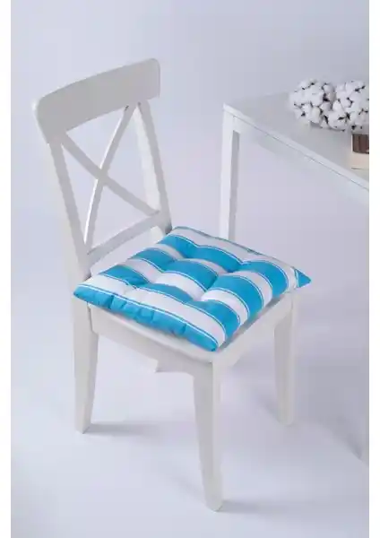 Altınpamuk Beta Turkuaz Beyaz Pofidik Sandalye Minderi: Konfor ve Estetiğin Birleşimi