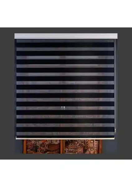 Anıper Aniper Zebra Perde Siyah Bamboo 80x200 cm Modern ve Şık Tasarım