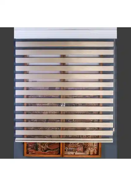 Anıper Aniper Zebra Perde Sütlü Kahve 100x200 cm Modern ve Şık Tasarım