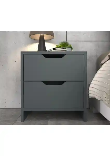 Ankara Mobilya Efes 2 Çekmeceli Antrasit Komodin: Modern ve Kullanışlı Tasarım