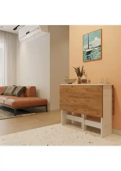 Ankara Orman Ürünleri Pratik Katlanır Mutfak ve Ofis Masası 113x90 cm genişlikte