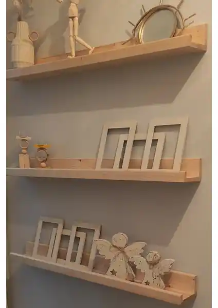 Anra Duvar Raf Resim Çerçeve Rafı: Doğal Ahşap Tasarımı ve Kolay Montaj Özelliğiyle Dekoratif Çözüm