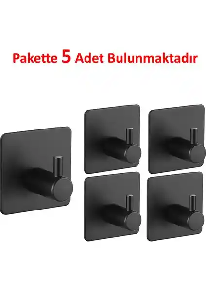 Ardini Kendinden Yapışkanlı Askılıklar 5'li Paket Çok Amaçlı ve Güçlü Tutucu Çözüm