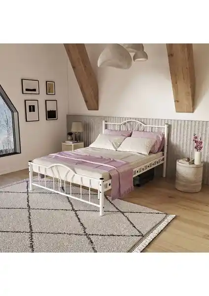 Argimo Bella Çift Kişilik Ferforje Metal Yatak Kaliteli ve Estetik Tasarım