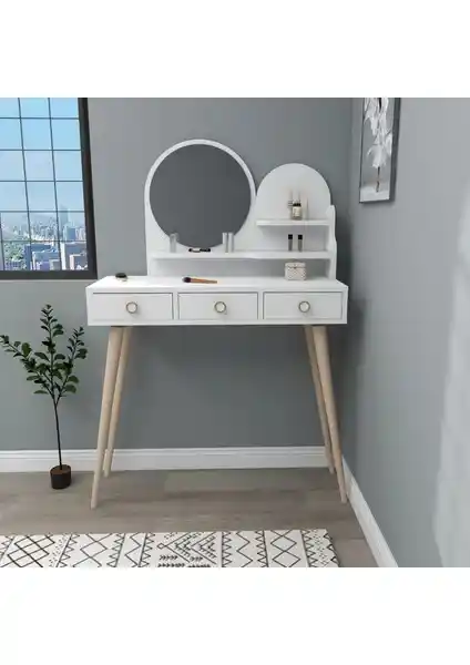Arnetti Ruges Çekmeceli Ahşap Ayaklı Aynalı Makyaj Masası Özellikleri ve Tasarımı