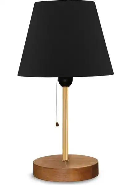 Art&Gift North Home Ahşap Ayaklı Abajur Kumaş Başlık ile Şık ve Fonksiyonel Dekorasyon