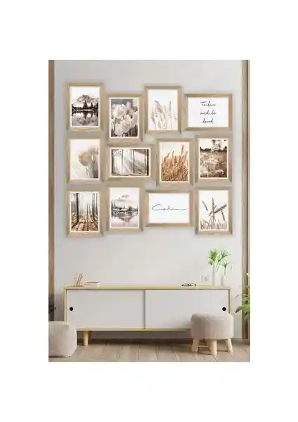 Artavessa 12 Parça MDF Tablo Seti Modern ve Şık Duvar Dekorasyonu İçin Uygun