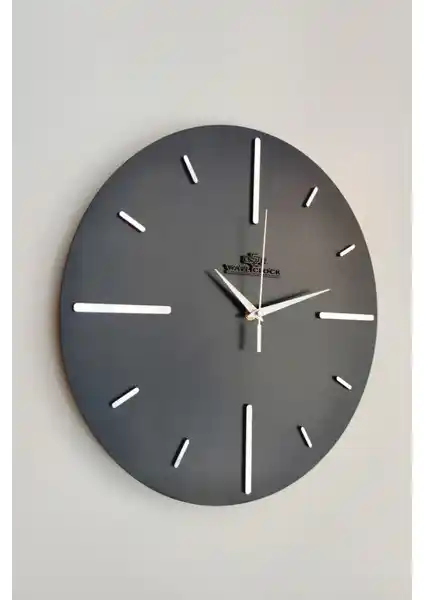 Asse Tasarım Aynalı Duvar Saati Siyah Gümüş Modern Dekorasyon İçin Uygun