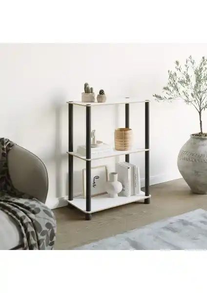 Ata Home Çok Amaçlı 2 Raflı Ahşap Modern Dekoratif Kitap ve Dosya Rafı