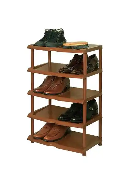 Atadan 5 Katlı Plastik Ayakkabılık Kahverengi, Pratik ve Dayanıklı Depolama Çözümü