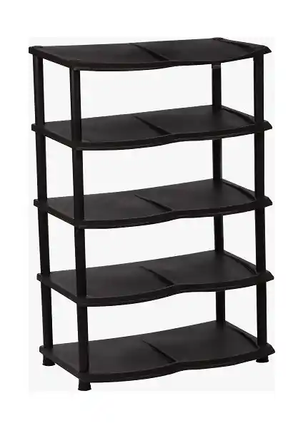 Atadan 5 Katlı Siyah Plastik Ayakkabılık: Pratik ve Dayanıklı Depolama Çözümü