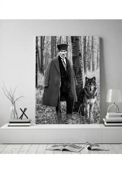 Atatürk Temalı Kanvas Tablo 70x100 cm Şık ve Kaliteli Ev ile Ofis Dekorasyonu İçin