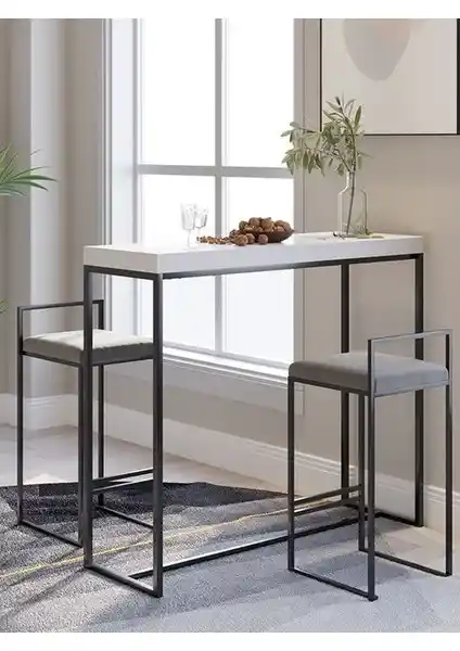 Ats Dekor 2'li Sandalyeli ve Bar Masası Takımı Modern ve Dayanıklı Tasarım