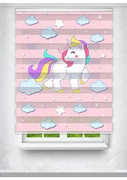 Avart Dijital Unicorn Çocuk Odası Perdesi Renkli ve Eğlenceli Dekorasyon Seçeneği