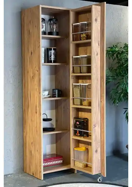 AVM Park Atlantik Çam Tek Kapaklı 180 cm Erzak Dolabı - Modern ve Dayanıklı Depolama Çözümü