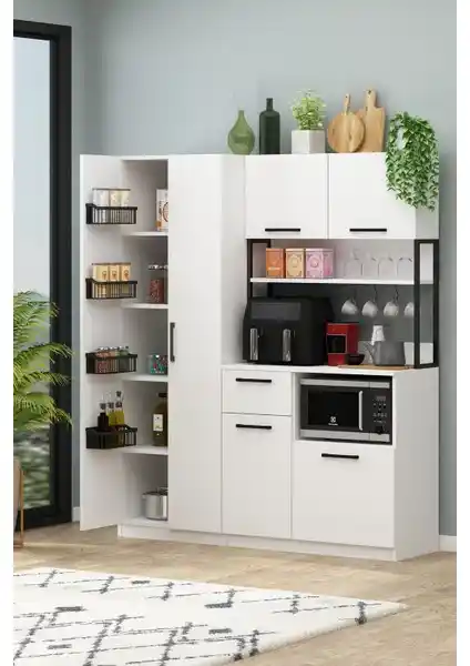 AVM Park Ervin Çok Amaçlı Sepet Raflı Kiler Dolabı Geniş Depolama ve Estetik Çözüm