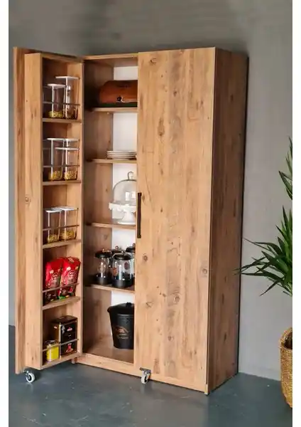 AVM Park Erzak Dolabı 180 cm Atlantik Çam: Fonksiyonel ve Dayanıklı Depolama Çözümü