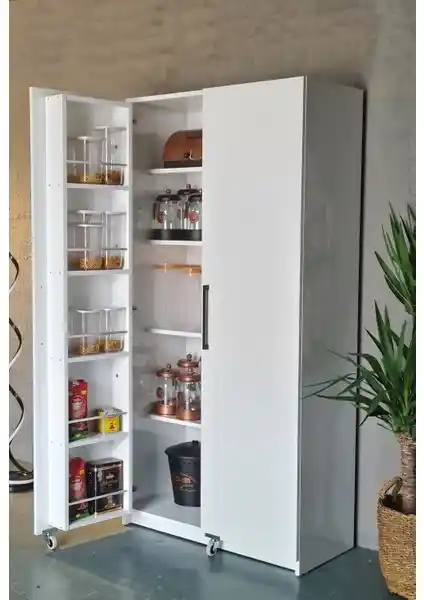 AVM Park Erzak Dolabı 180 cm Beyaz Modern ve Dayanıklı Depolama Çözümü