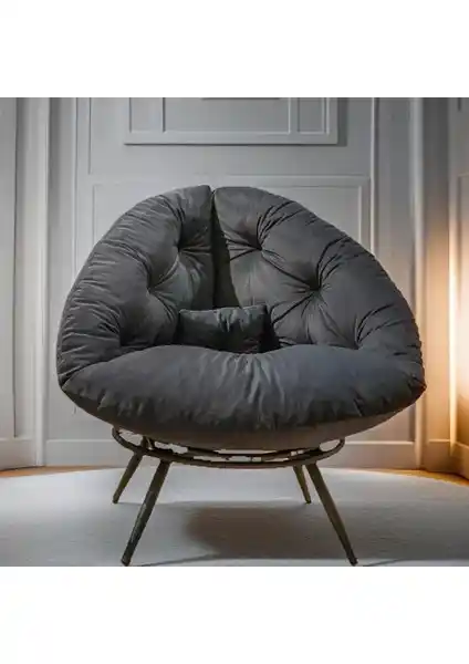 AVYNA Geniş Oturma Alanlı Modern Berjer Füme Renkli Estetik ve Konfor Sunar