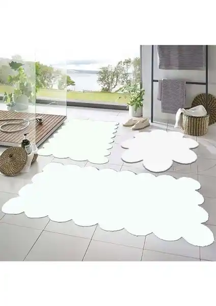 Balat Halı 3'lü Kaymaz Taban Banyo ve Mutfak Paspası Seti Yüksek Konfor ve Şık Tasarım