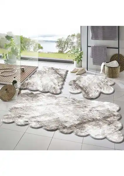 Balat Halı 3'lü Pas Pas Seti Kaymaz Tabanlı ve Şık Tasarım ile Mutfak ve Banyo İçin Uygun