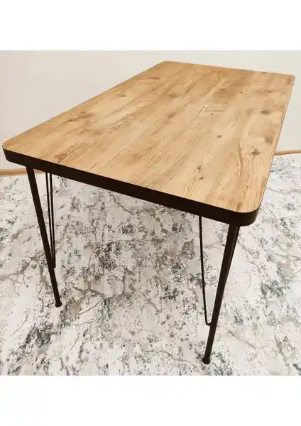 Bambeds Mobilya Atlantik Çam Desen Oval Yemek Masası Modern ve Dayanıklı Tasarım