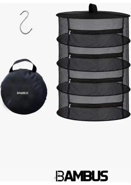 Bambus Home 4 Bölmeli Bitki Kurutma Filesi Doğa Dostu ve Pratik Kullanım İçin Uygun Bir Seçenek