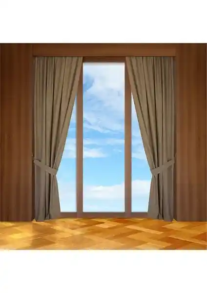 Belenay Açık Kahverengi Fon Perde Modern Dekorasyon ve İyi Işık Kontrolü Sağlar