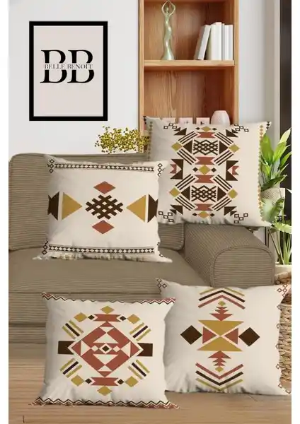 Belle Benoit Çift Taraflı Dijital Baskılı Yastık Kılıfı Seti Ev Dekorasyonuna Şıklık Katan Tasarım