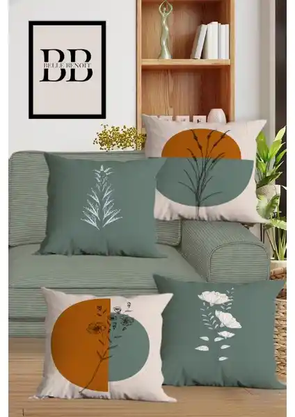 Belle Benoit Çift Taraflı Dijital Baskılı Yastık Kılıfı Seti Modern Dekorasyon İçin Uygun