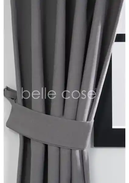 Belle Cose Keten Blackout Karartma Termal Gri Fon Perde Modern ve Fonksiyonel Tasarım