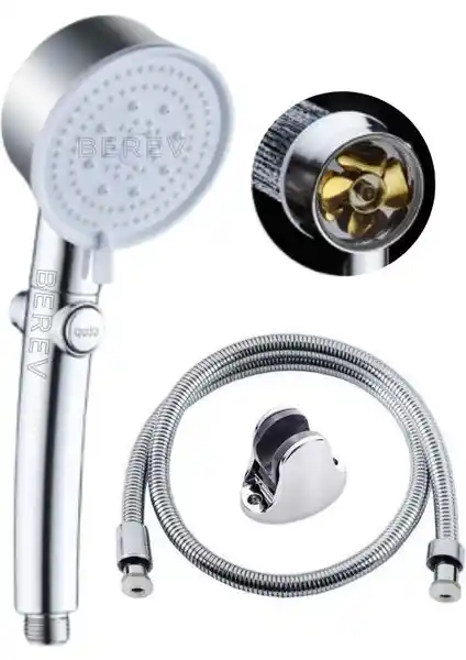 Berev Krom Pervaneli 6 Fonksiyonlu Aç Kapa Turbo Duş Seti Modern Banyo Konforu İçin