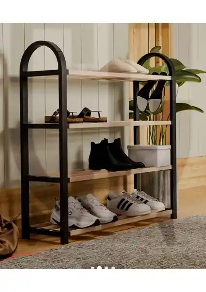 Beşudi Aura Ahşap ve Plastik Ayakkabılık: Şık ve Pratik Modern Depolama Çözümü