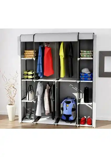 Beyaz Pazar Bez Dolap Metal Profilli Geniş İç Hacimli ve Modern Tasarım