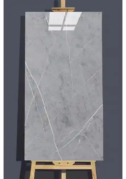 BienHome 30x60 cm Açık Gri Mermer Desenli Kendinden Yapışkanlı Duvar Paneli