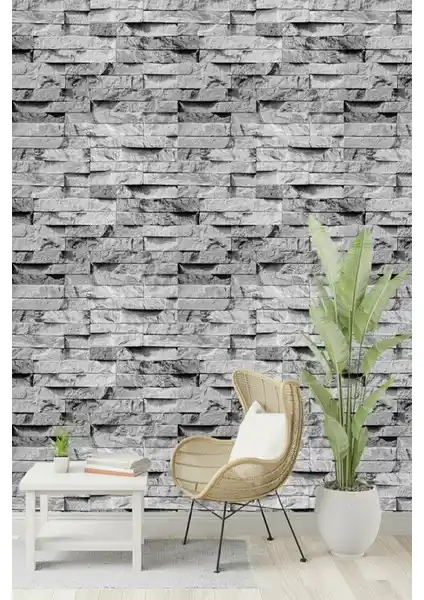 BienHome 5301 Taş Desen Gri Duvar Kağıdı Modern ve Sağlıklı Mekânlar İçin Uygun Alternatif