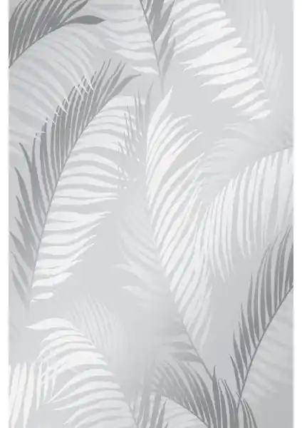 BienHome 5322 Palmiye Tropikal Çiçek Güçüş Krem Gri Duvar Kağıdı Modern ve Şık İç Mekan Dekorasyonu İçin