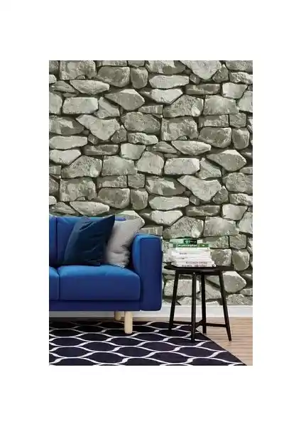 BienHome 5328 Taş Desenli 3D Duvar Kağıdı Modern Mekânlar İçin Uygun ve Şık Tasarım