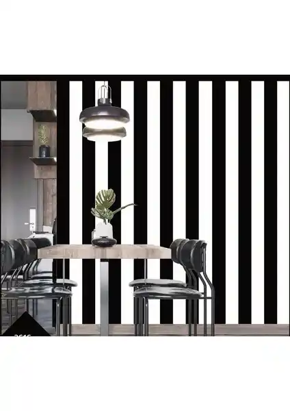 BienHome Siyah Beyaz Çizgili Duvar Kağıdı Modern ve Şık İç Mekan Dekorasyonu Çözümü