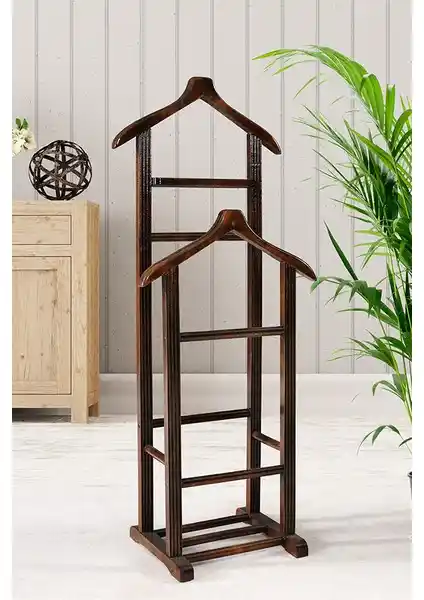 Bievve Çift Tepeli Koyu Ceviz Dilsiz Uşak Mobilyası Klasik ve Estetik Tasarım