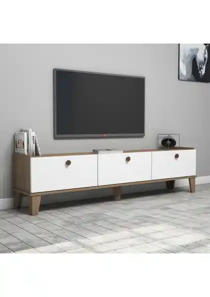 Bimossa E3620 Sümer Ceviz ve Beyaz Modern TV Ünitesi Detaylı İnceleme