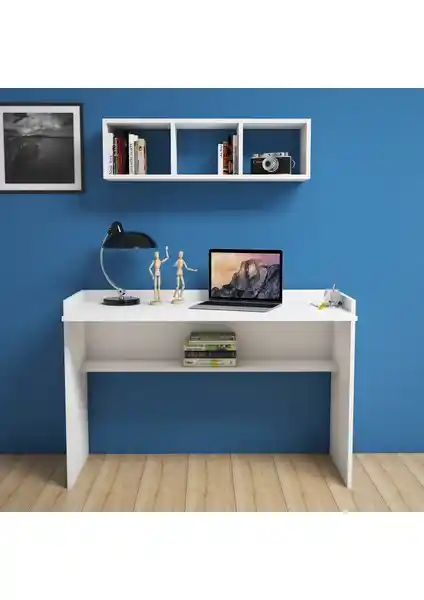 Bimossa Firuze Beyaz Çalışma Masası ve Raflı Tasarımı Özellikleri ve Kullanıcı Yorumları