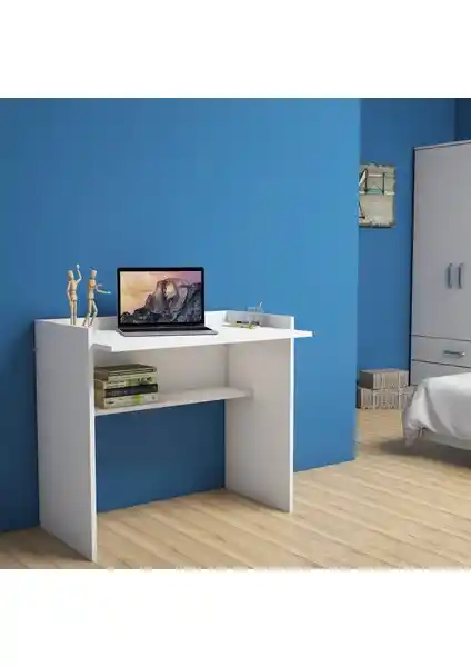 Bimossa Mehpare Beyaz Çalışma Masası 90 cm - Şık ve Fonksiyonel Ofis ve Ev Kullanımı