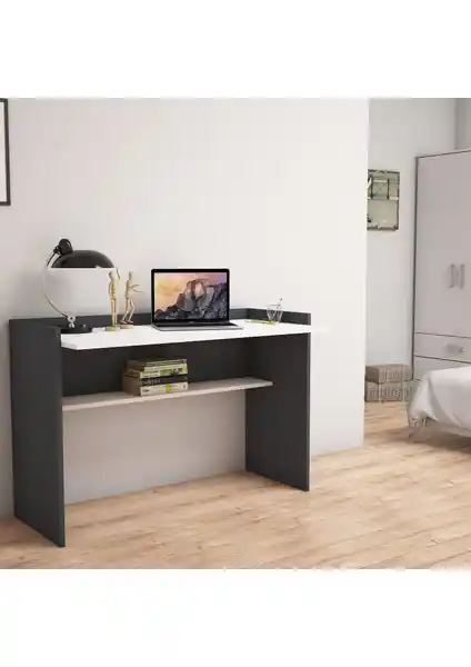 Bimossa Nazende Çalışma Masası Antrasit Beyaz Modern ve Fonksiyonel Tasarım