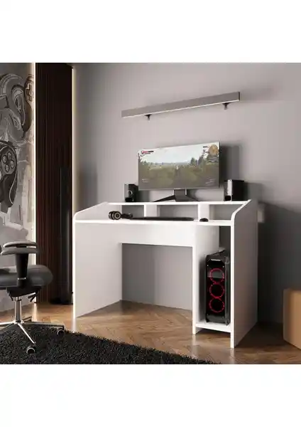 Bimossa Nova S8382 Beyaz Çalışma Masası: Modern ve Dayanıklı Ofis Mobilyası