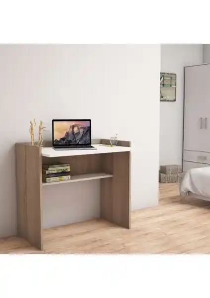 Bimossa S1020 Mehpare Çalışma Masası Ceviz Beyaz Modern Ofis ve Ev Kullanımı İçin