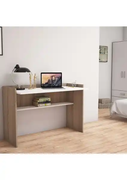 Bimossa S6020 Nazende Çalışma Masası Ceviz Beyaz Modern ve Dayanıklı Tasarım