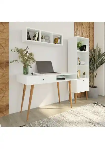 Bimossa U5010 Janus Raflı Kitaplıklı Çalışma Masası Modern ve Çok Fonksiyonlu Tasarım