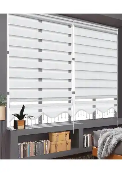 Binbir Perde Beyaz Pileli Boncuklu Zebra Perde: Modern ve Estetik Tasarım Özellikleri